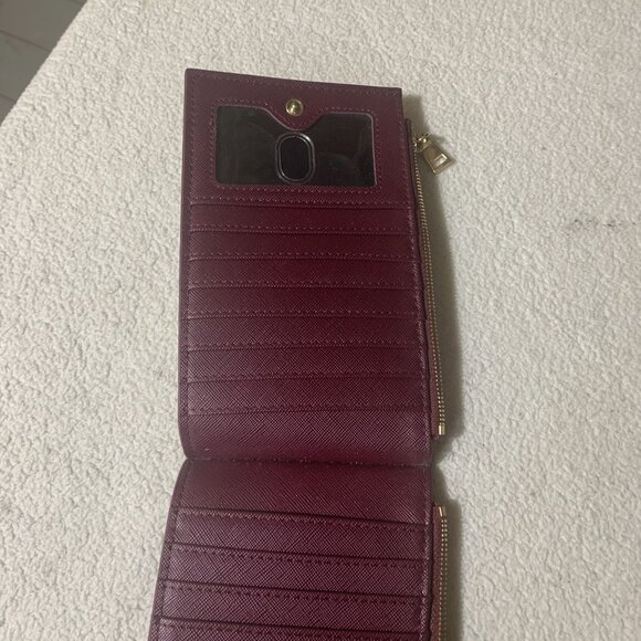 Travelambo RFID Blocking Bifold Multi Card Wallet with Zipper Pocket Purple Slim - Picture 5 of 7